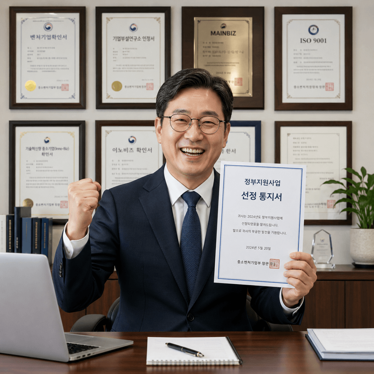정부지원사업 기업인증 메인 이미지
