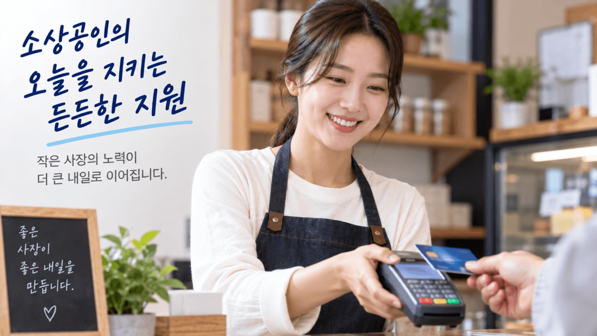소상공인 부담경감 크레딧 사용방법을 활용하기 위해 카드결제를 받는 소상공인의 모습