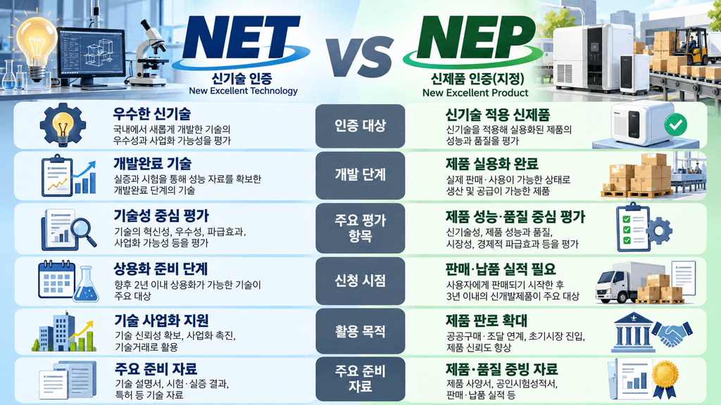 NET NEP 차이 인포그래픽